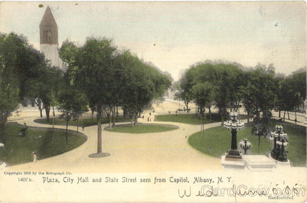 Plaza City Hall And State Street Seen From Capitol Albany New York