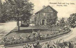 Newcomb Park And Log Cabin Postcard