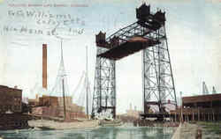 Halsted Street Lift Bridge Chicago, IL Postcard Postcard