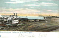The River Front And Big Four R.R. Bridge Postcard