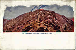 Panorama Of Pike's Peak Postcard