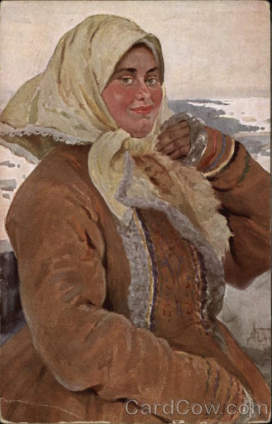 Woman in the winter outfit Russia