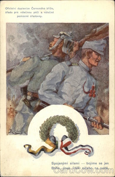 Oficielni dopisnice Cerveneho krize,uradu pro valecnou peci a valecne pompcne uradovny