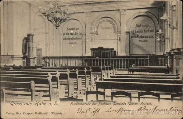 Friedenskirche der Baptisten-Gemeinde (Innen-Ansicht) Halle a. S. Germany
