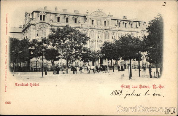 Gruss aus Baden. Central-Hotel Germany