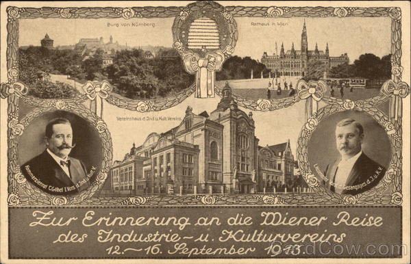 Fur Erinnerung an die Miener Reise des Industrie - u. Kulturvereins 12 - 16 September 1913 Germany