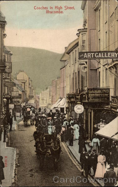 Coaches in High Street Ilfracombe England