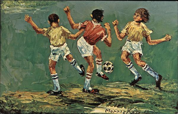 Painting of Kids Playing Soccer