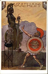 Statue of Minerva, Marathon Postcard