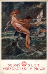 Seventh Meeting of Sokol in Prague 1920 Postcard