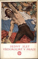 Seventh Meeting of Sokol in Prague Postcard