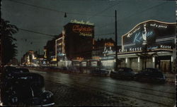 German Street Scene at Night Postcard