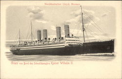 Gruss von Bord des Schnelldampfers Kaiser Wilhelm II Postcard