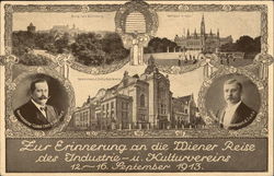 Fur Erinnerung an die Miener Reise des Industrie - u. Kulturvereins 12 - 16 September 1913 Postcard