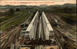 Guide Wall, Pedro Miguel Locks, Panama Canal Postcard