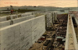 Lower Gatun Lock, Panama Canal Postcard