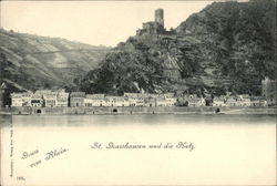 Burg Katz and the River Rhine Postcard