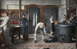 Gruß aus der Garnison. In der Küche Postcard