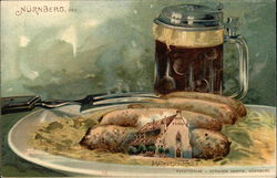 Bratwurst and Beer Postcard