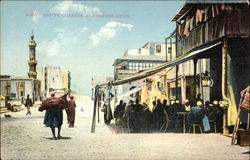 Native Quarters and Coffee Shops Postcard