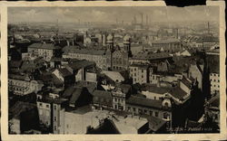Bird's Eye View of CiIty Postcard