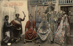 Groupe de Comediens, un Roi ses Ministries, ses Gardes Tonkin - Hanoi, Vietnam Southeast Asia Postcard Postcard