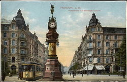 Kaiserstrasse mit Manskopfs Uhrturm Postcard
