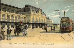 Gare des Brotteaux - La Station des Tramways Lyon, France Postcard Postcard
