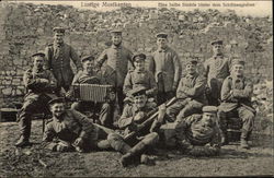 Group of Musicians after Fighting in the Trenches Postcard