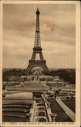 Les Jardins du Trocadero et la Tour Eiffel Postcard