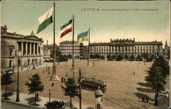 Augustusplatz, Neues Theater & Hauptpost Postcard