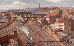 Largest Railway Crossing in the World Newcastle-on-Tyne, England Postcard Postcard