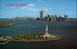 Aerial View of Statue of Liberty Postcard