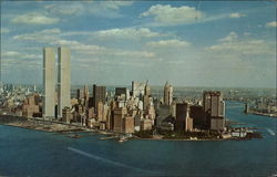 Aerial view of lower Manhattan Postcard