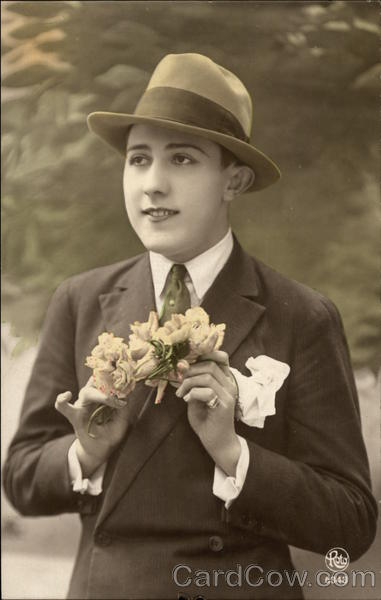 Man in Suit with Corsage - Art Deco Men