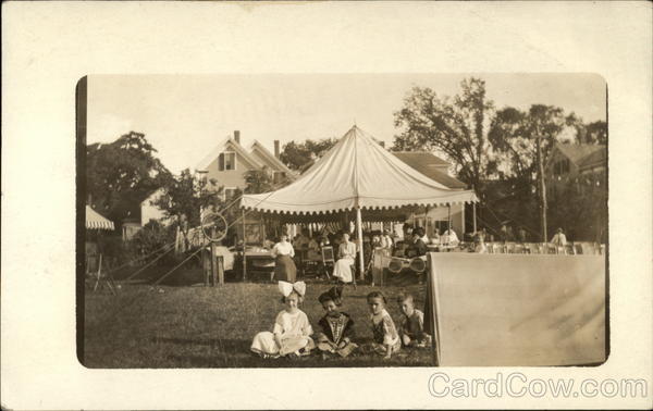 Photo of Large Gathering in Home's Back Yard Children