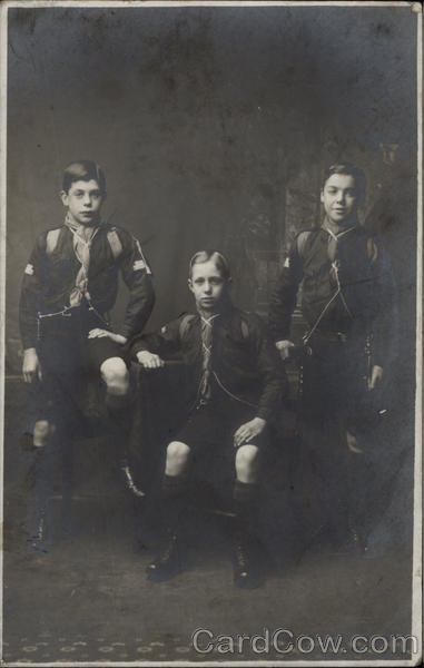 Three Boy Scouts in Uniform