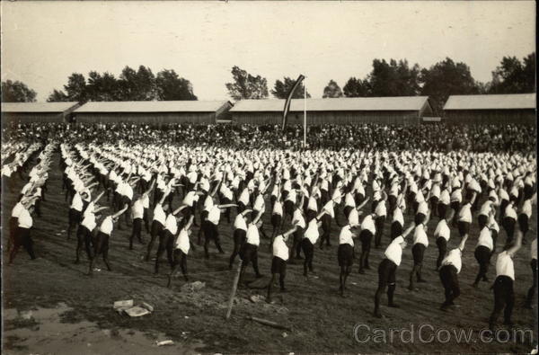 A Large Group of People Doing Morning Exersizes