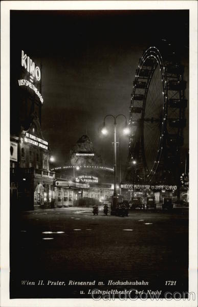 Riesenrad at Night Vienna Austria