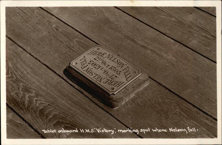 Tablet On Board HMS Victory - Marking spot where Nelson Fell