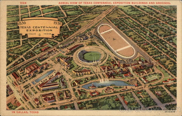Aerial View of Texas Centennial Exposition Buildings and Grounds Dallas