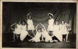 Dance Recital Pose of Ten Young Girls Dancing Postcard Postcard