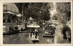 Parade of Decorated Boats on River Postcard