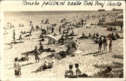 Crowds at the Beach Postcard