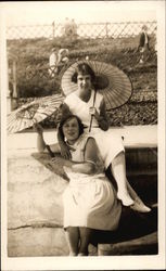 Two Women with Parasols Postcard