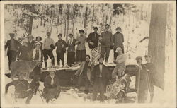 Walking Party with Snow Shoes Postcard 