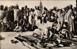 Snake Charmer performing for Crowd Postcard