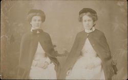 Two Women in Nurses' Uniforms Postcard