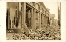 #133 Street scene after Long Beach quake California Postcard Postcard