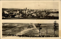 Lidice Before and After Destruction Postcard